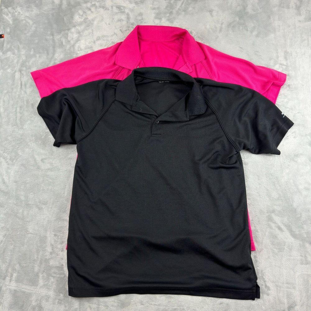 Slazenger Shirt Mens Large Pink Grey Golf Polo Lightweight Coaching Lot of 2 - Picture 2 of 4